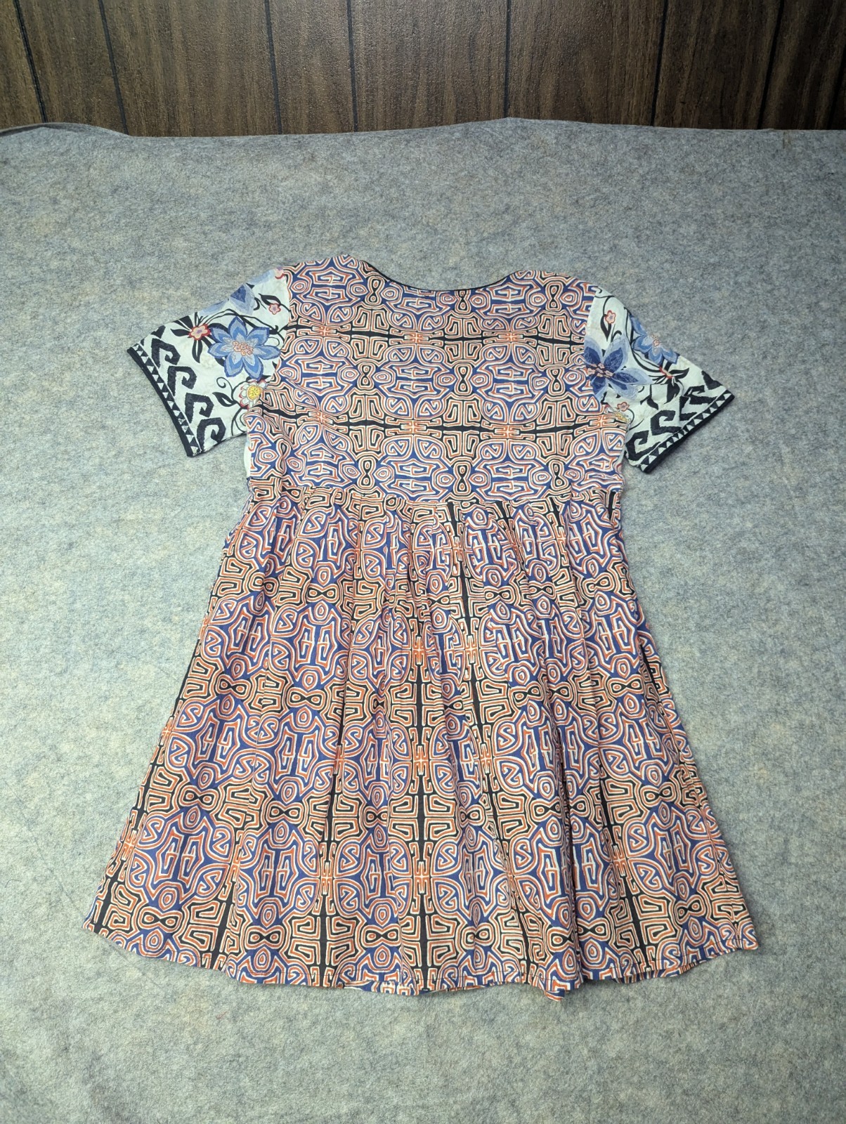 Orientique Naturally Australian Dress Sz Small Geometric Pattern Tassel Mini