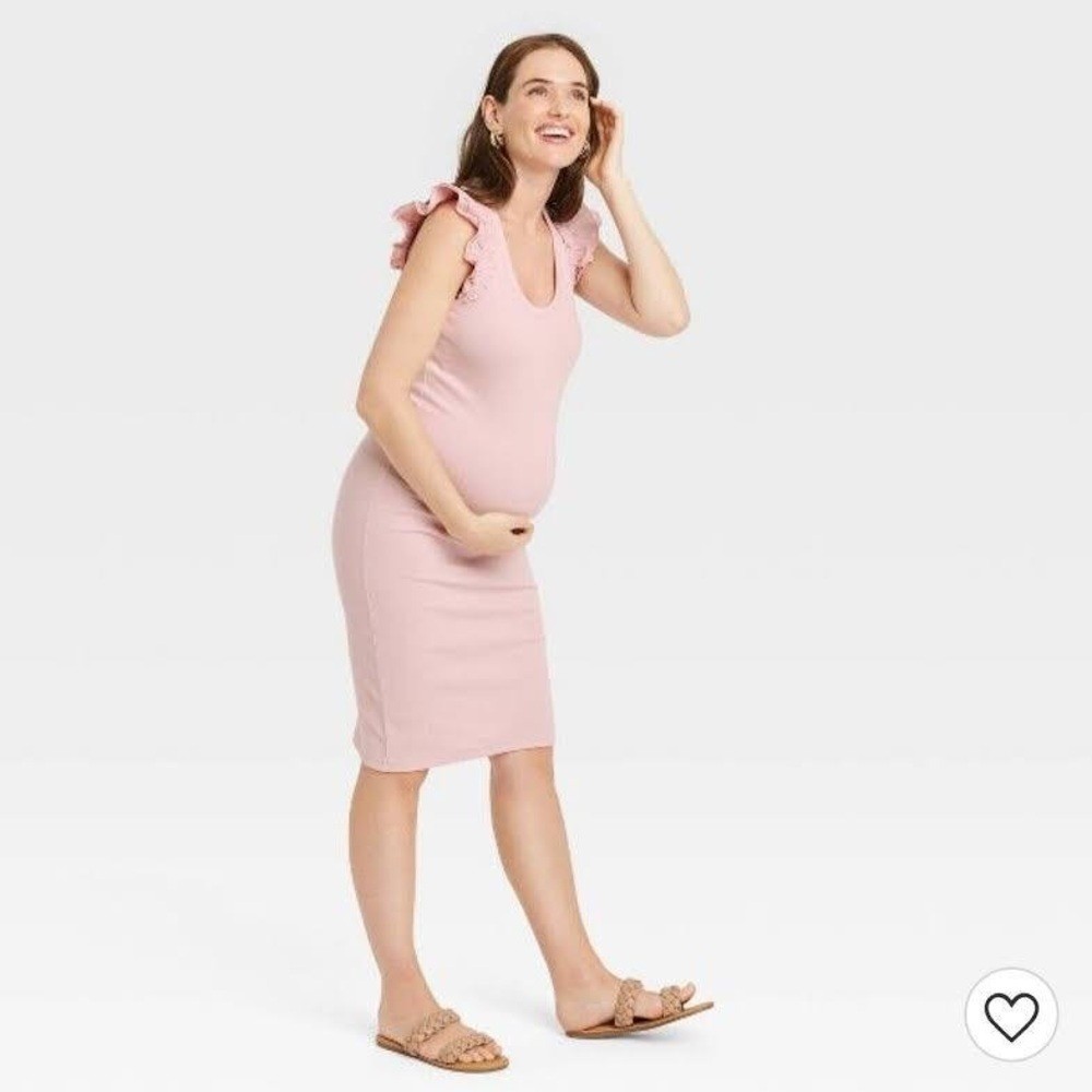 Blush maternity dress