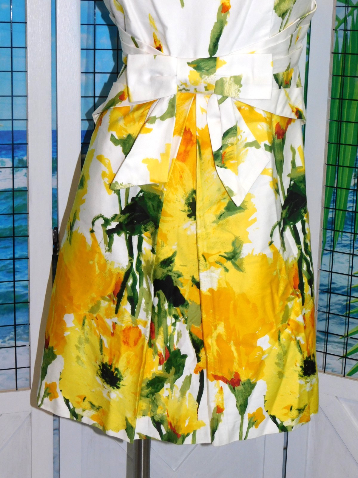 10P Sleeveles wide scoop neckline Floral Lined New Direction Dress Cotton Blend