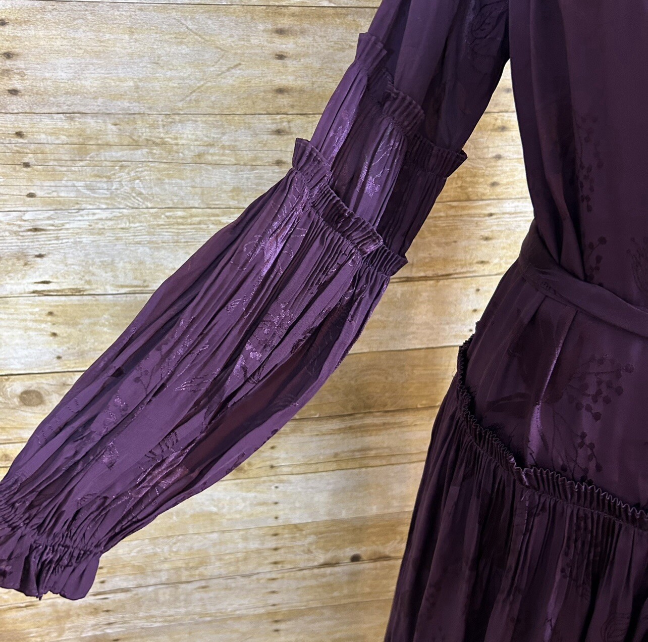 Anthropologie Current Air Long Sleeve Wrap Midi Dress Size M