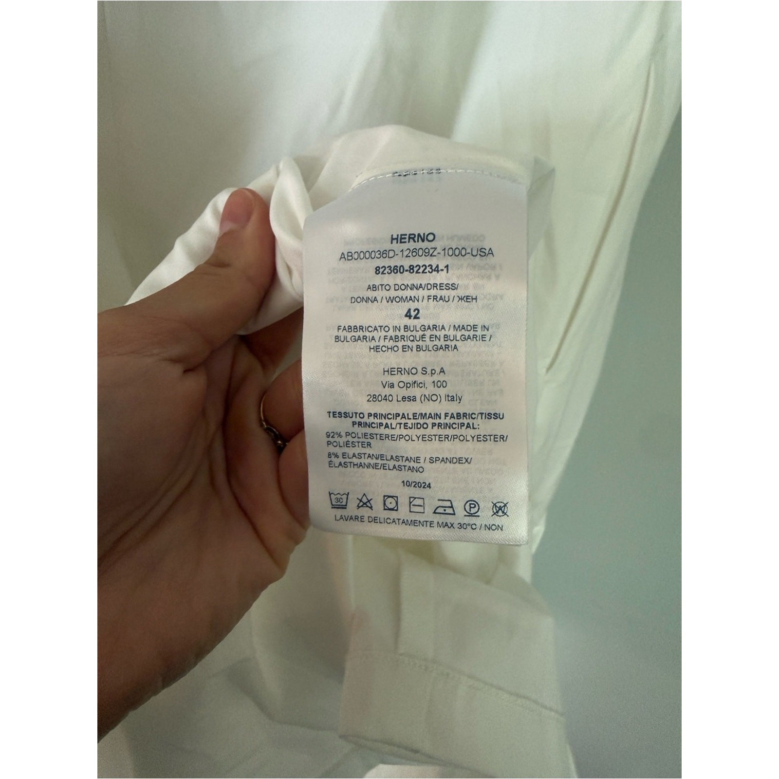 Herno Abito Donna White Sheath Dress Size 42 US 6 $470