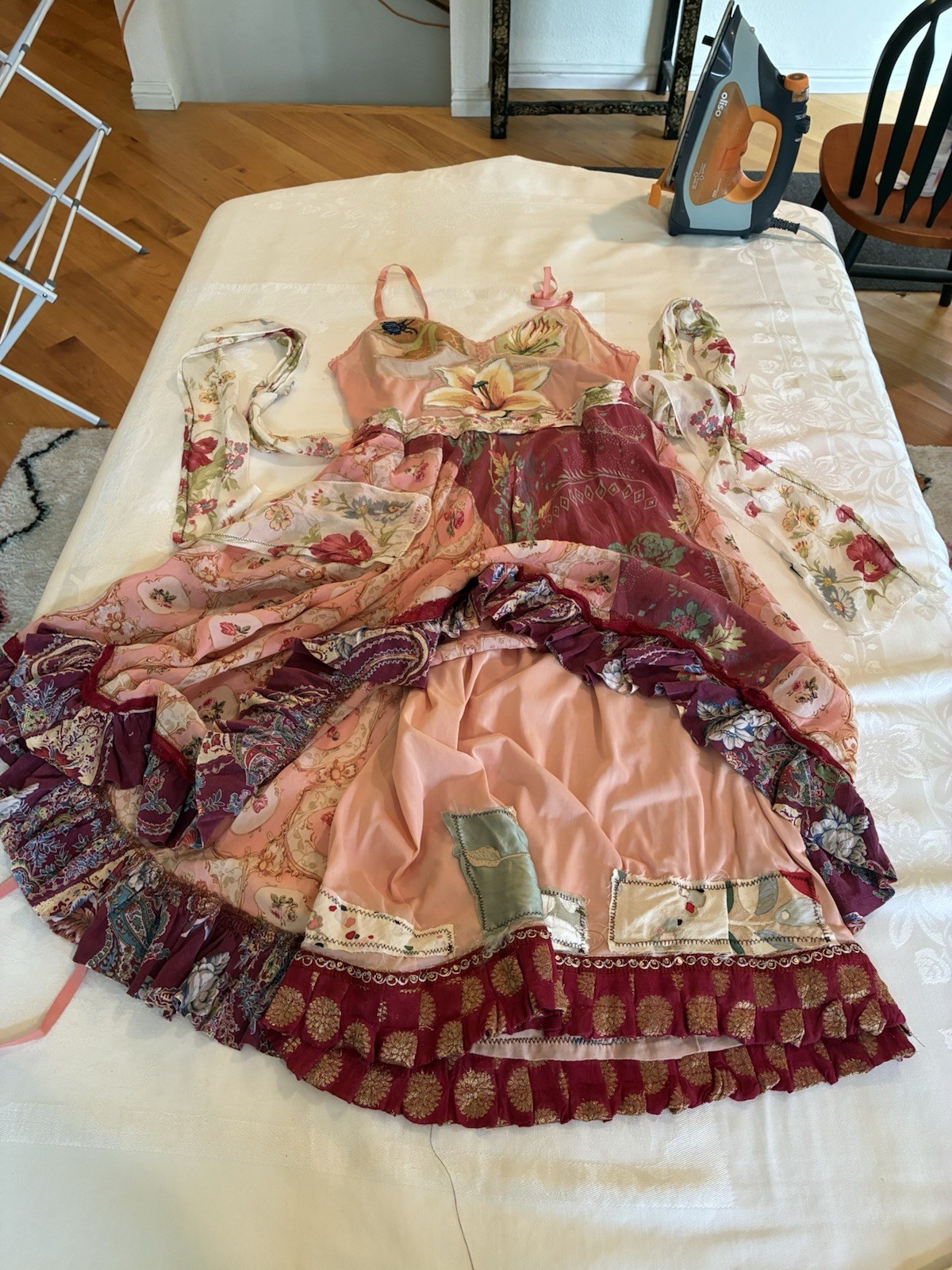 NWOT 100% Silk OOAK Patchwork Gown • SF Faire Artisan Masterpiece ✨