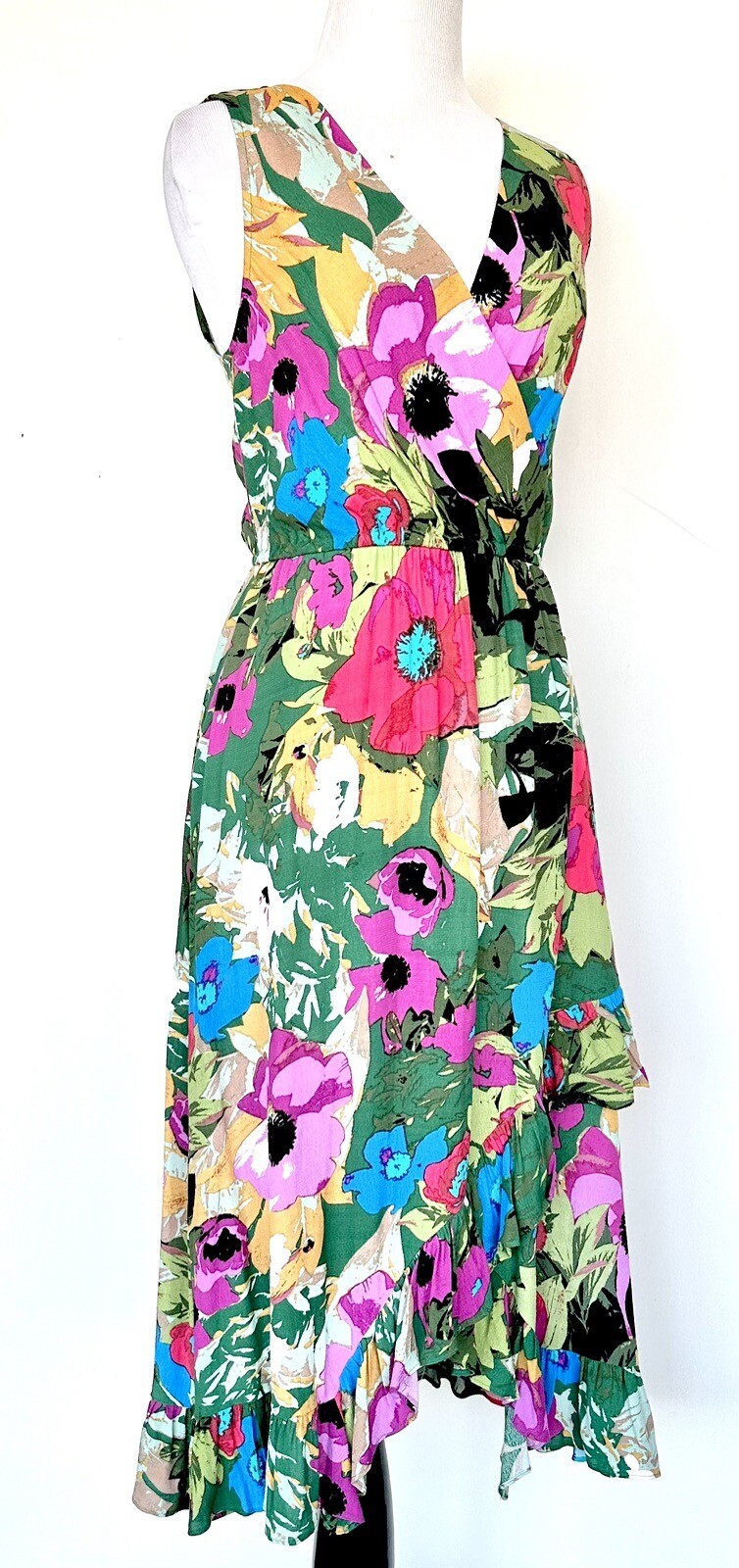 Anthropologie Plenty By Tracey Reese Ruffle Wrap Dress Retail $158 Price $85