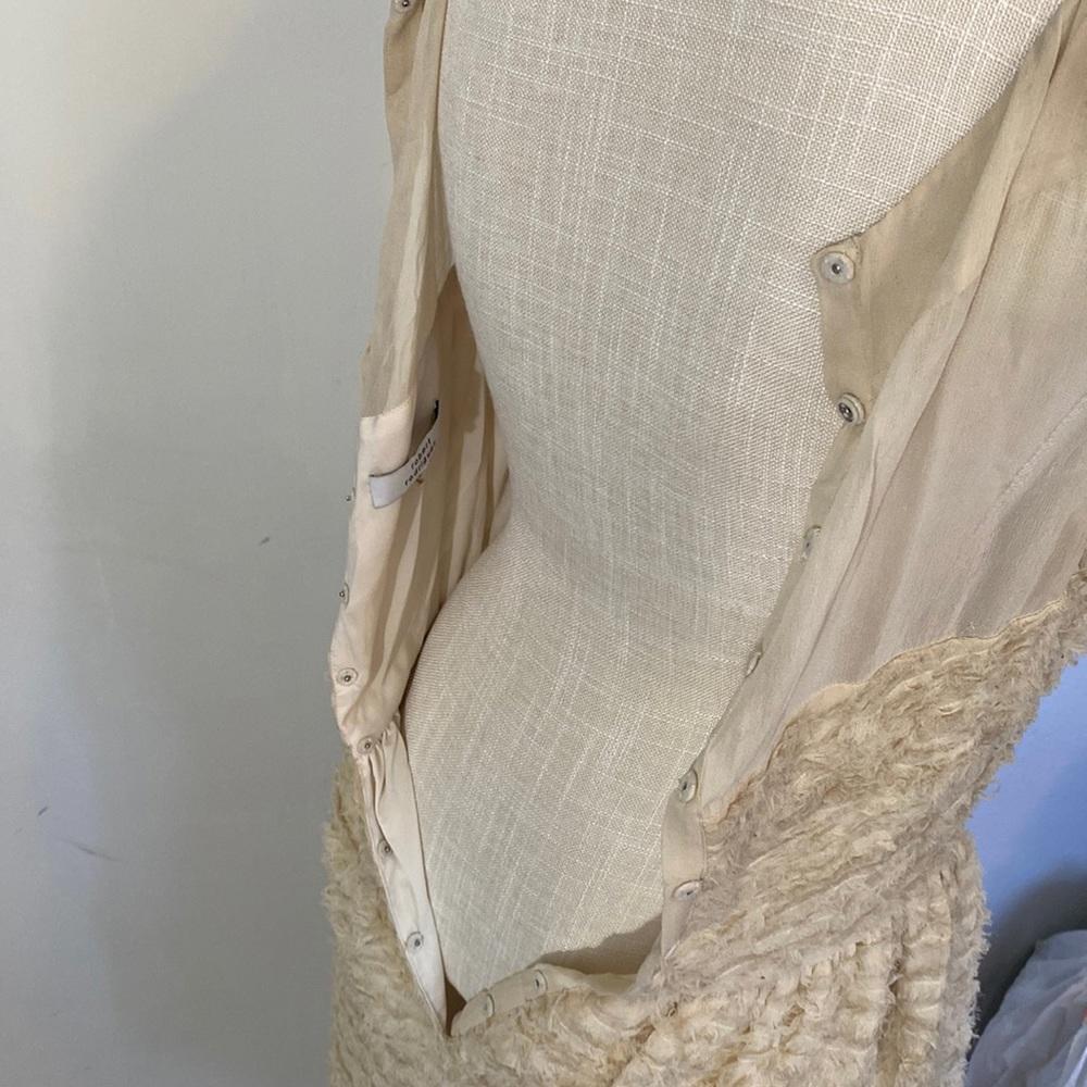 NWT Robert Rodriguez Knee Length Midi Dress Womens Tan Off White Bone Size 8
