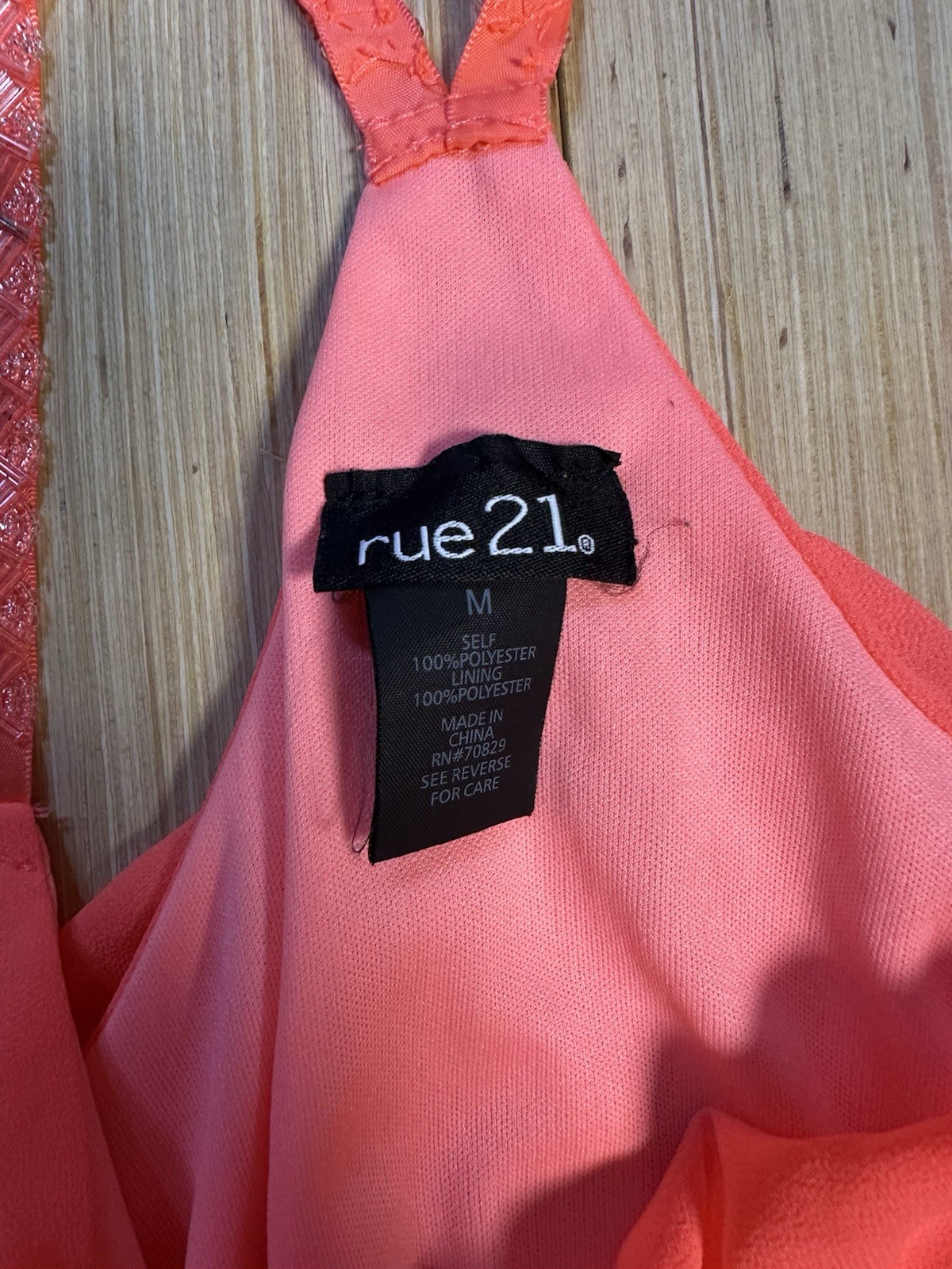 rue21 Orange Polyester Chiffon Solid Mini Dress Sleeveless Pullover Women M