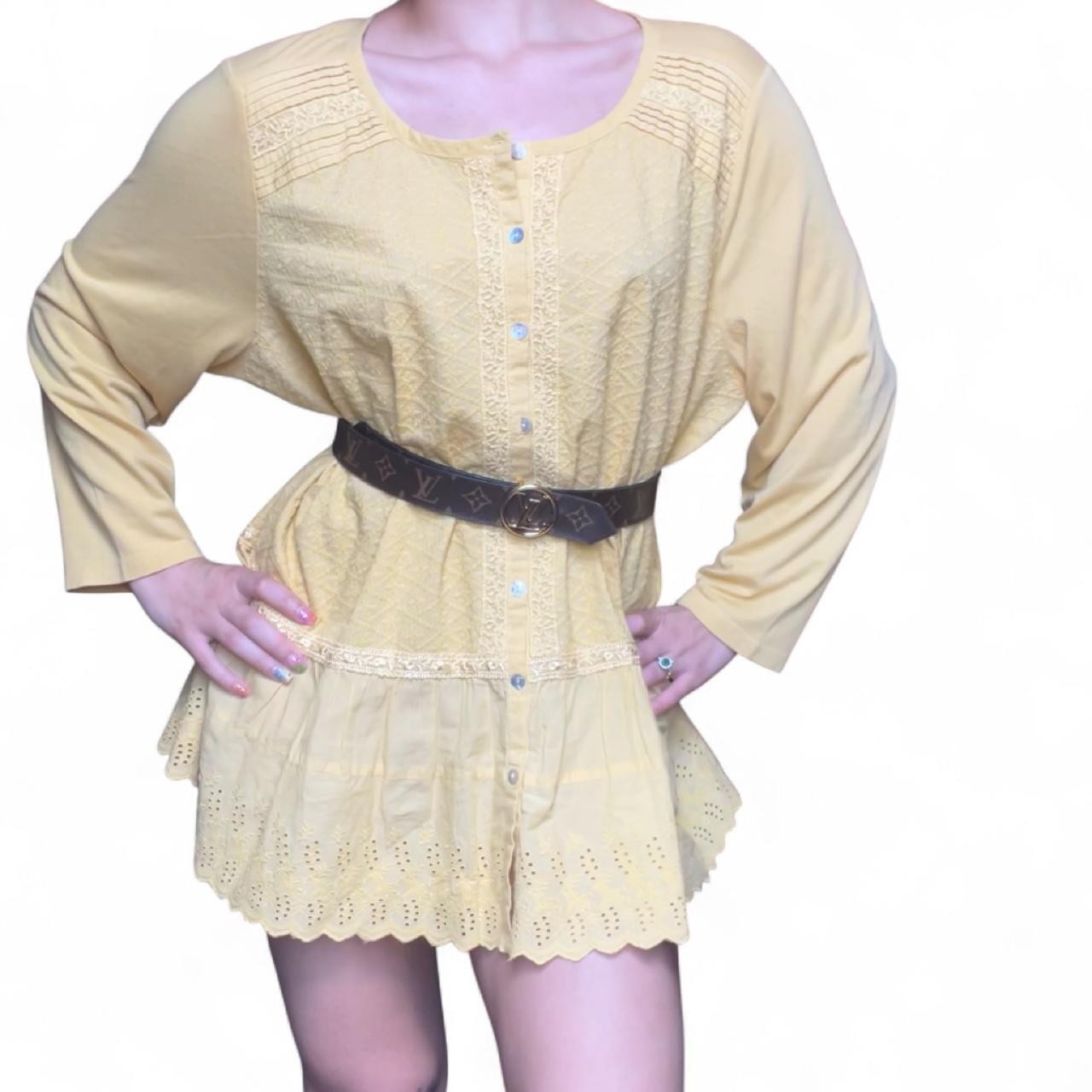 Free People Women’s Yellow and Tan Dress