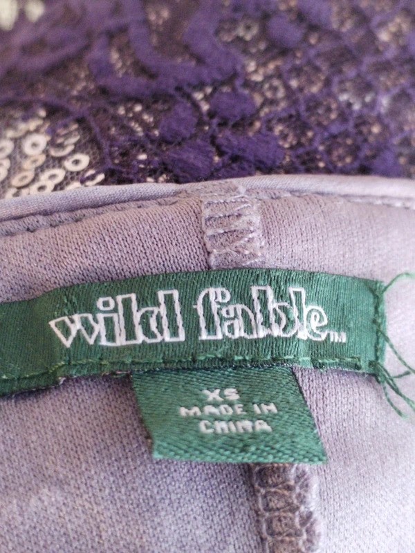 Wild Fable Y2K Dopamine Dressing Sequinned Mini Dress Lace Neckline Hem Size XS