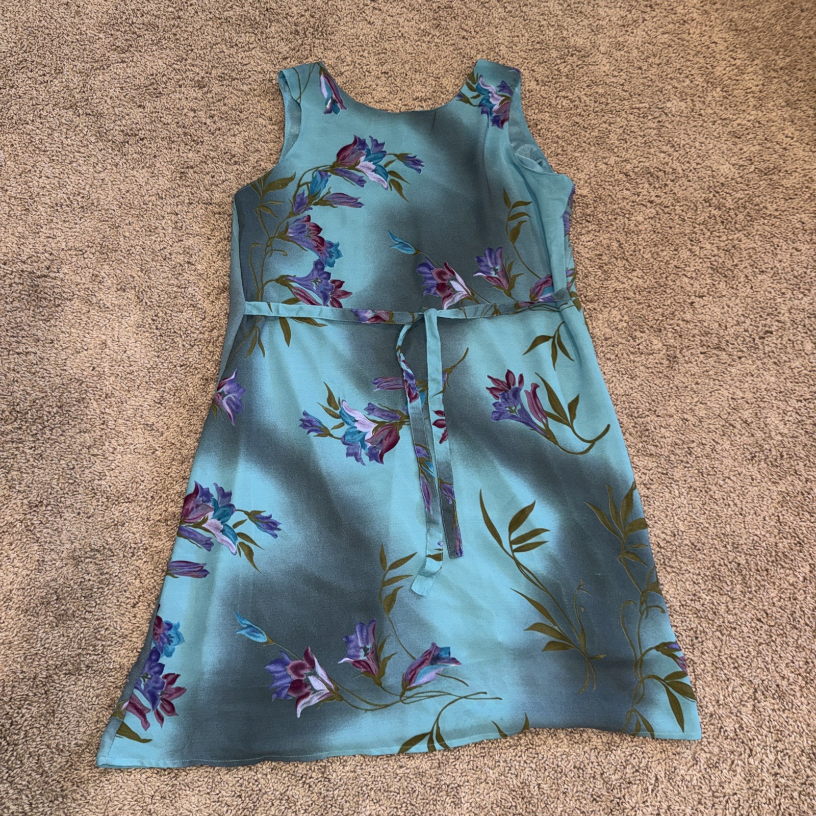Vintage Size 14 Wild Thyme Dress Women’s Lined Floral Chiffon