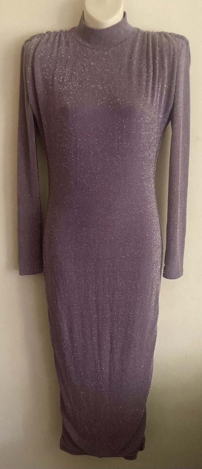 SIZE 14 JLUX LABEL Bodycon Silver Threaded Tube Dress
