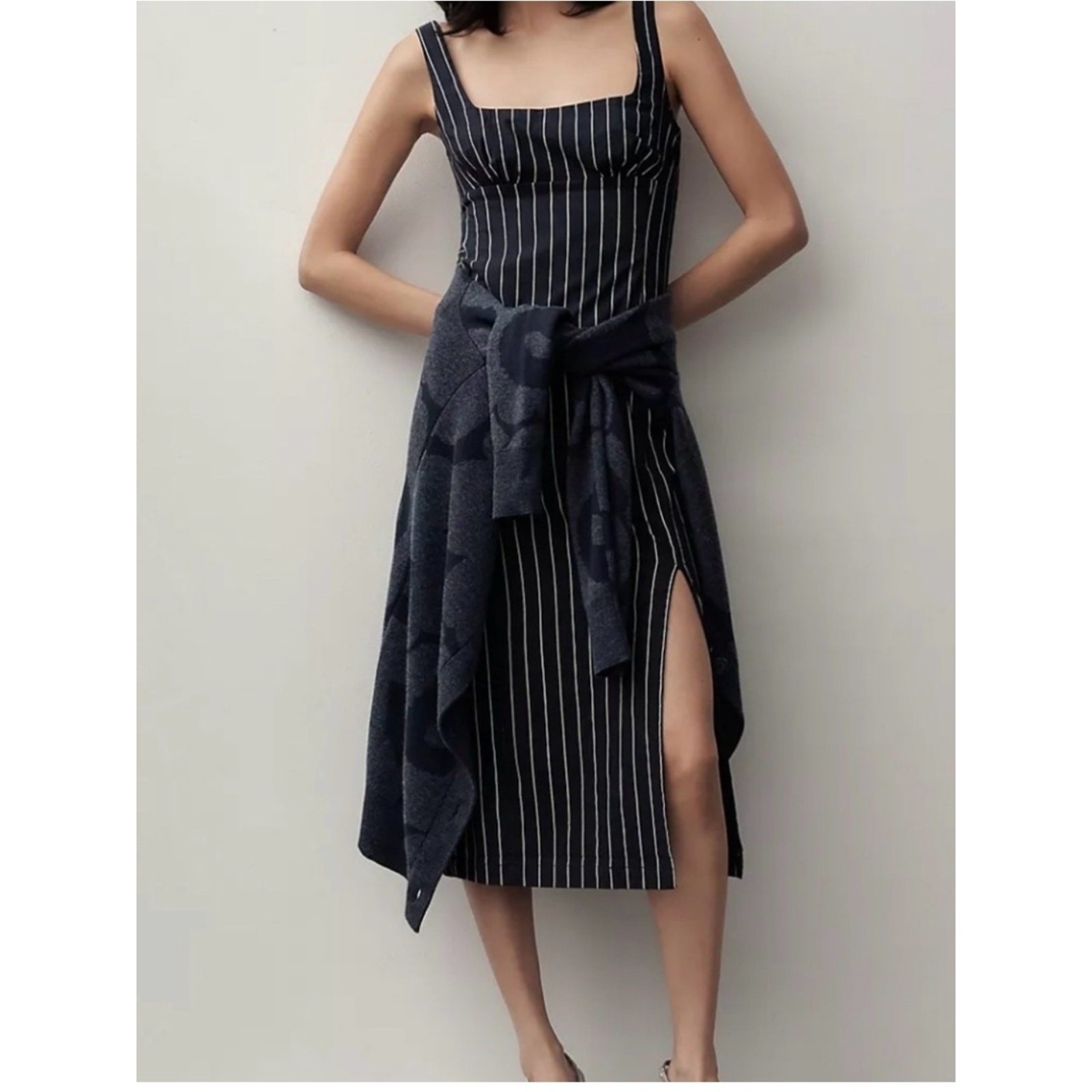 NWOT ATHROPOLOGIE Pinstripe column dress SMALL