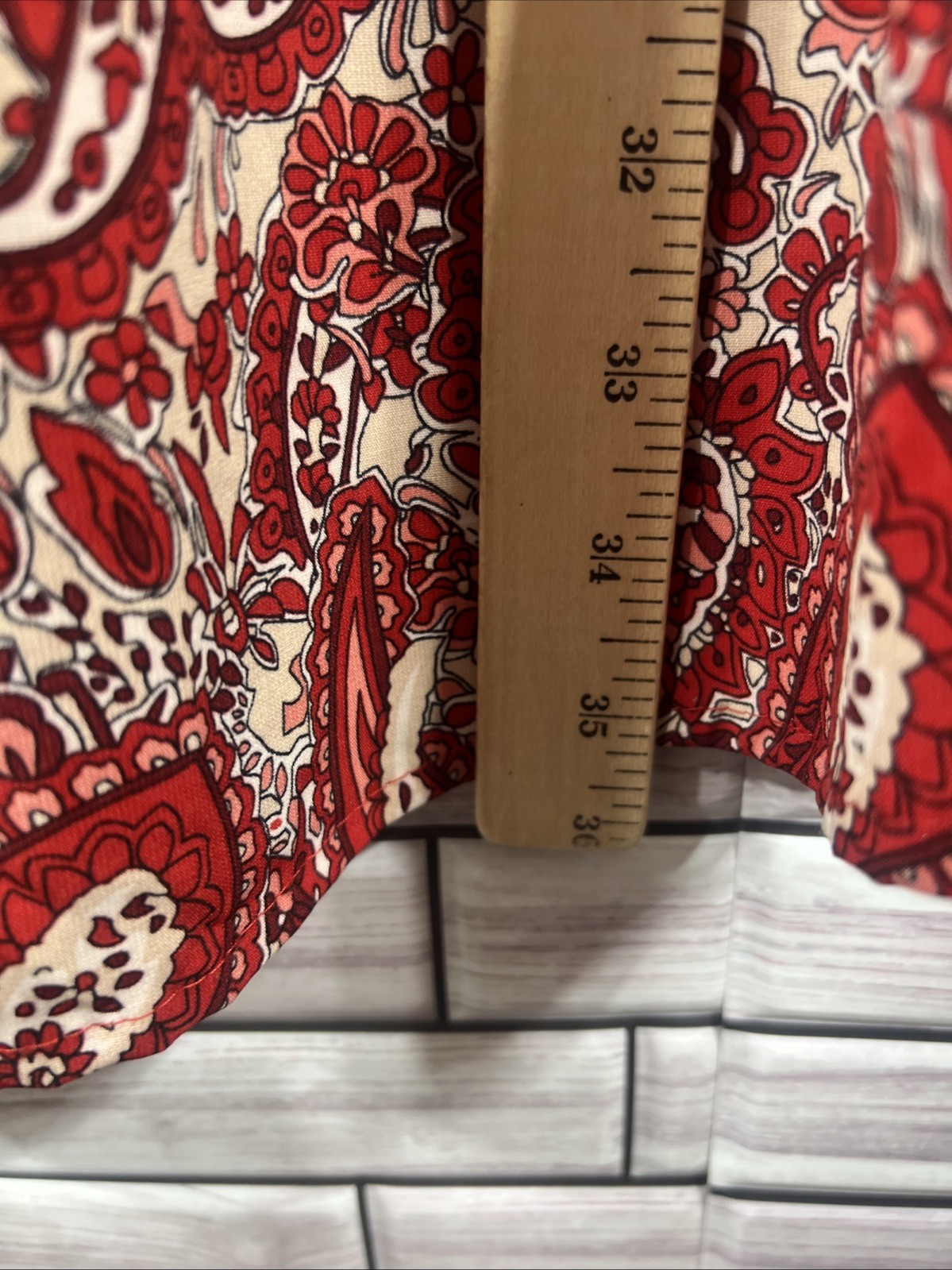 Millenium Womens S Dress red paisley fit flair tie waist knee length western