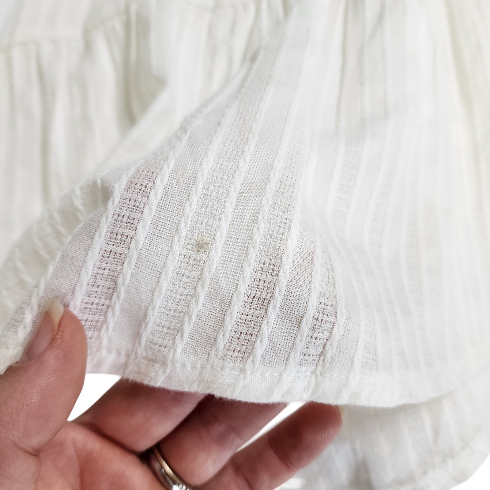 Lost + Wander Womens Asymmetrical Midi Dress Size Medium White Boho Bridal Beach