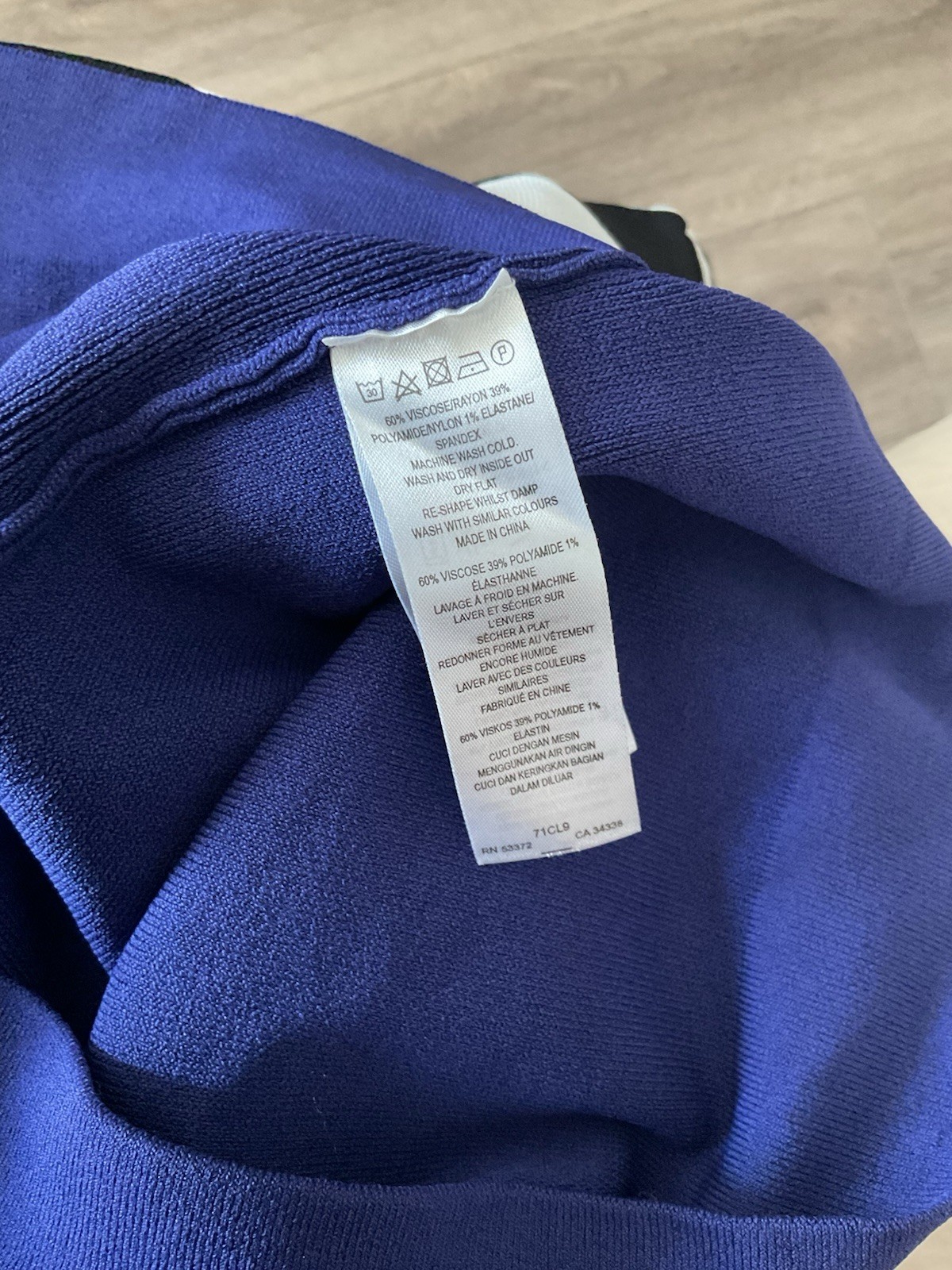 French Connection Colorblock Bodycon Black Blue White Sz 10 NWT