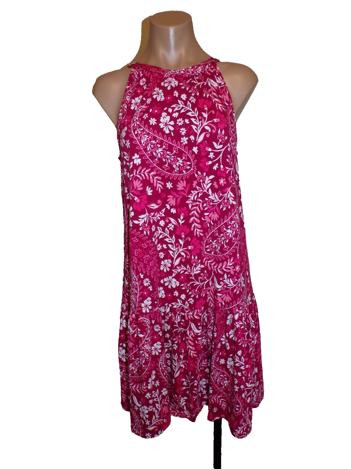 Ann Taylor Loft Pink Floral Cotton Modal Shift Dress Women’s Size Small