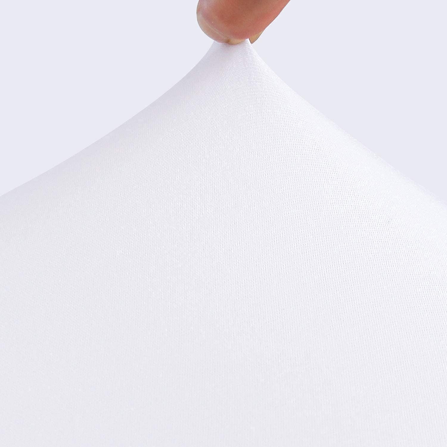 Box Spring Cover Queen Size Bed Skirt Wrap 4 Side, White | Stretch & Snug Fit, U
