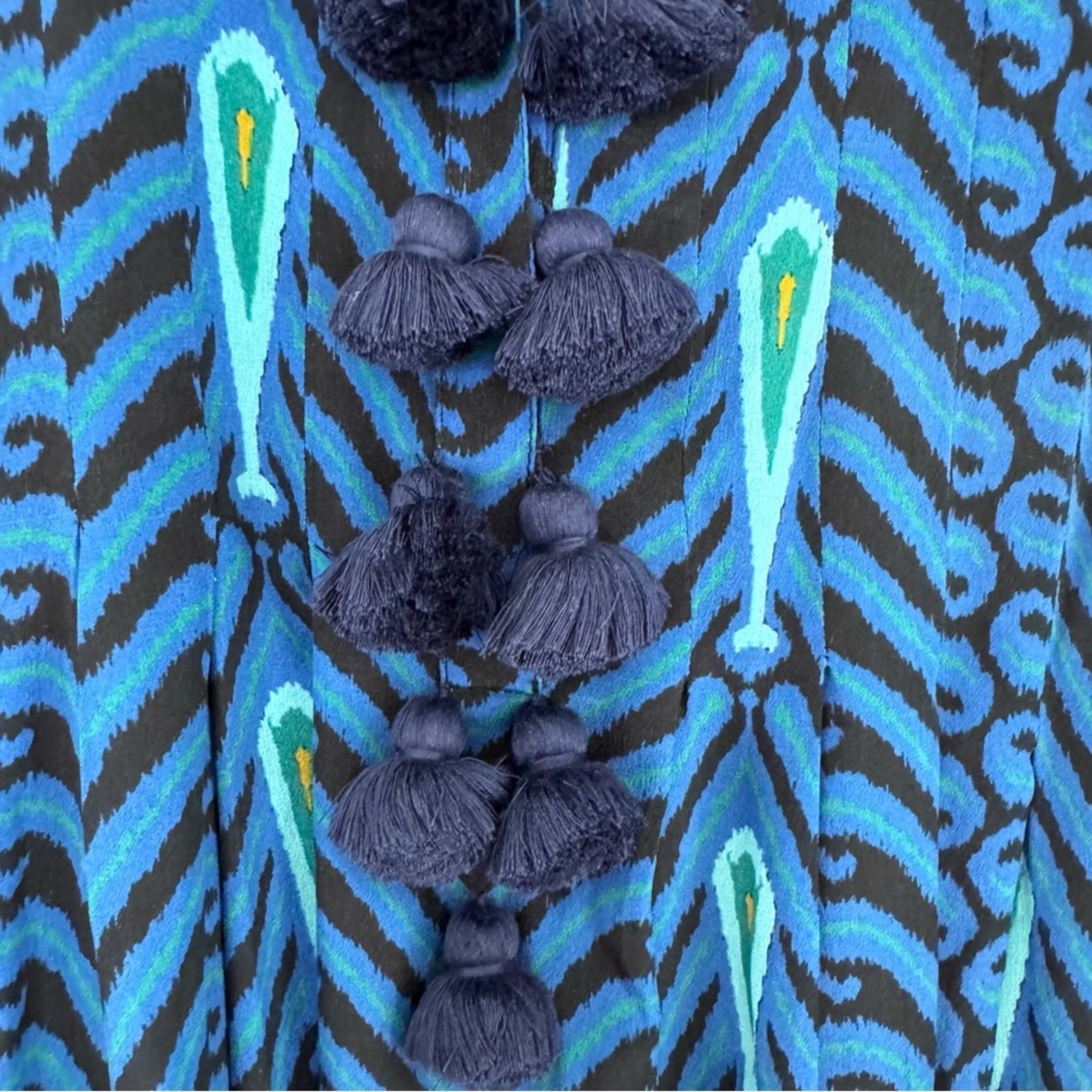 Figue x Disney Collaboration Jasmine Maxi Dress Silk Blue Black size Large