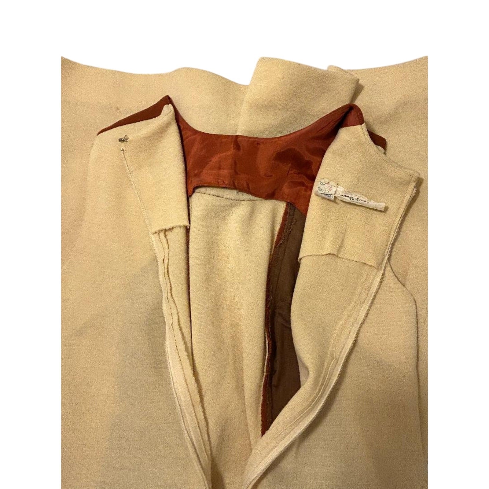 Vtg 60’s/70’s Mod Alison Ayres Cream/Brn Casual Dress, Women’s SZ 12