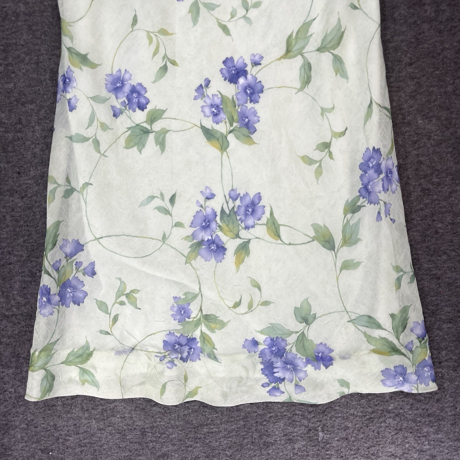 Vintage Karin Stevens Midi Dress & Jacket Set Size 8 Green Floral Sheer Lined