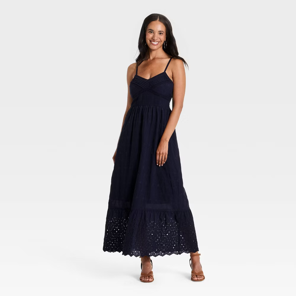 Women Cami Midi Sundress – Universal Thread Navy Blue L