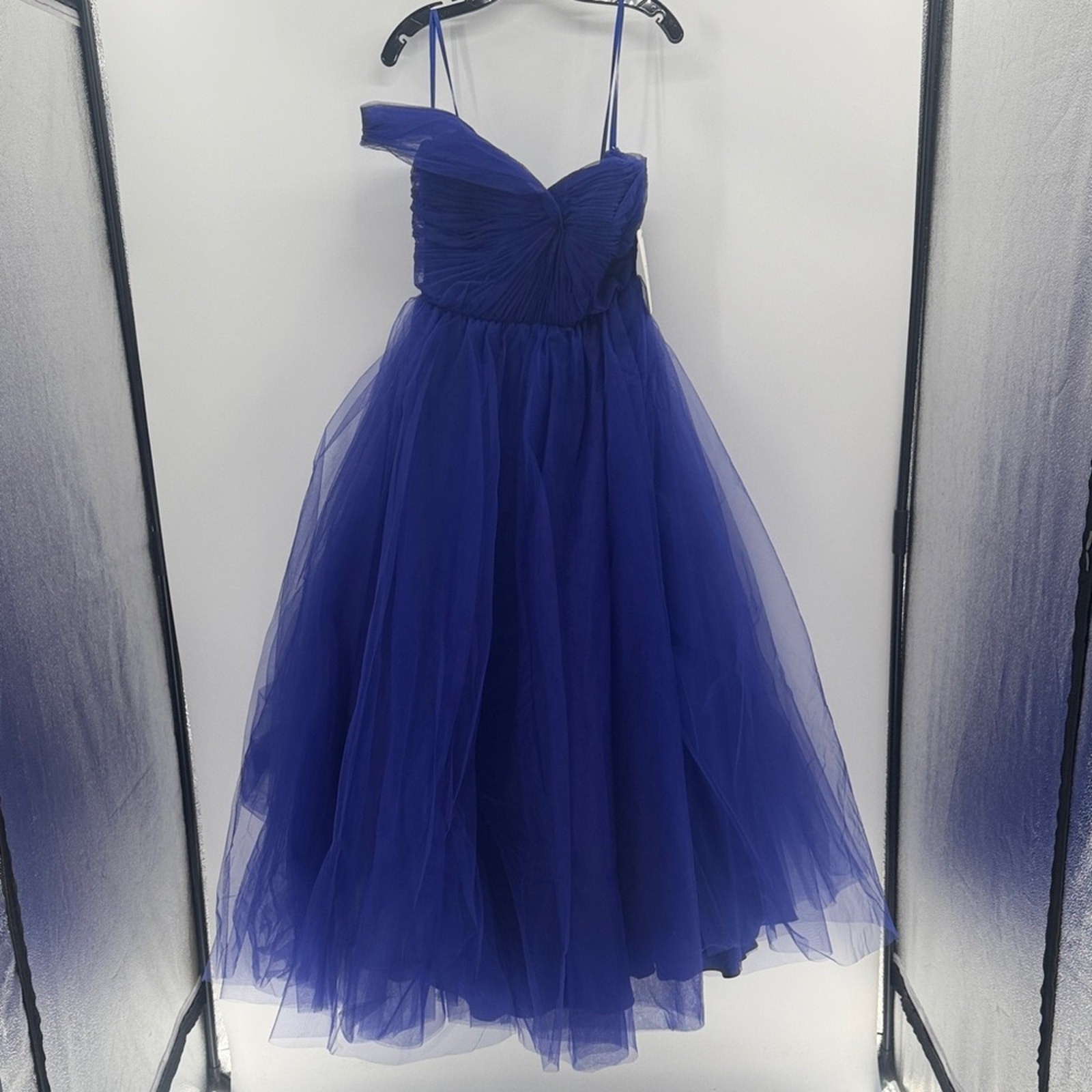 Mac Duggal 68713 One Side Off the Shoulder Bustier Ball Gown – Cobalt – 8 – NWT