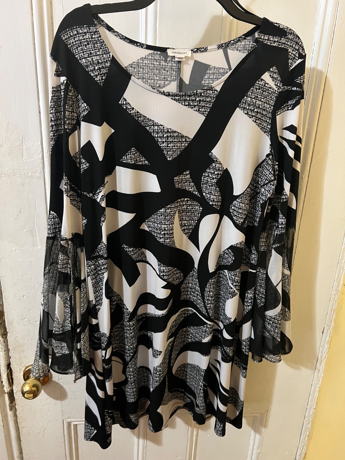 Black and white pull over dress
