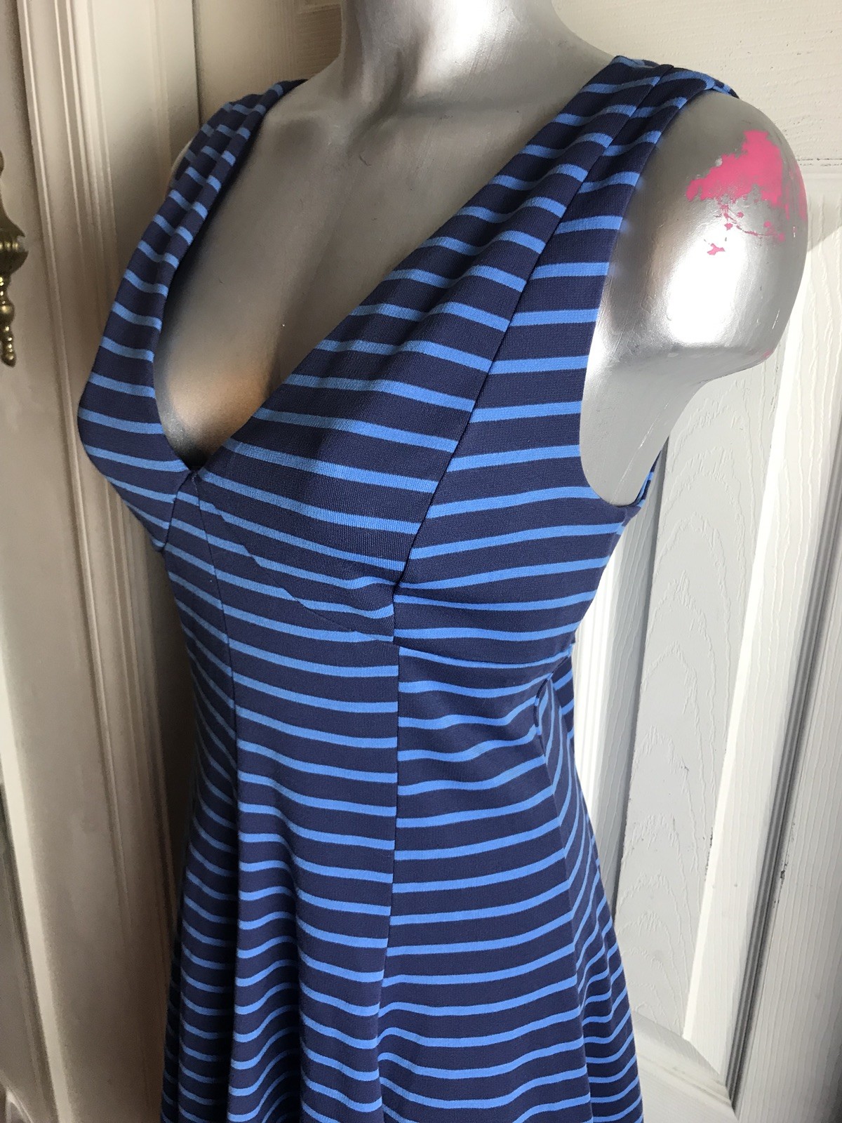 NEW Peter Som for Design Nation Blue Striped A-Line Dress Size 8