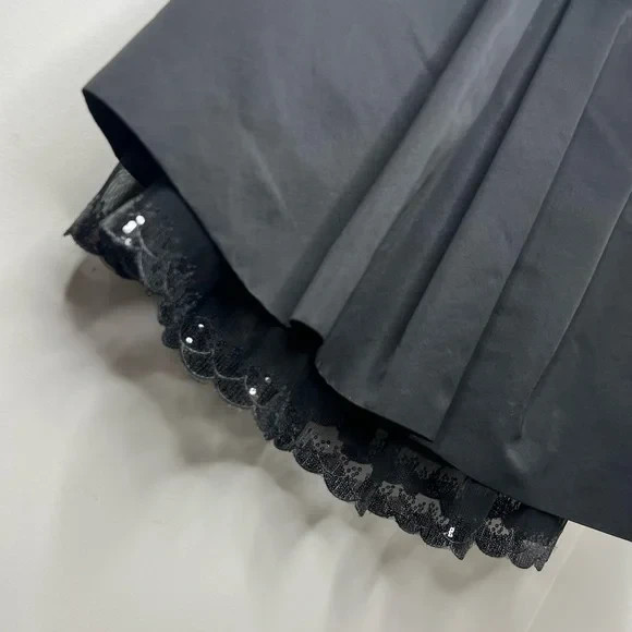 Litle Black Dress (LBD) Black Cocktail Lace Tulle Sequin w/pockets Size Large