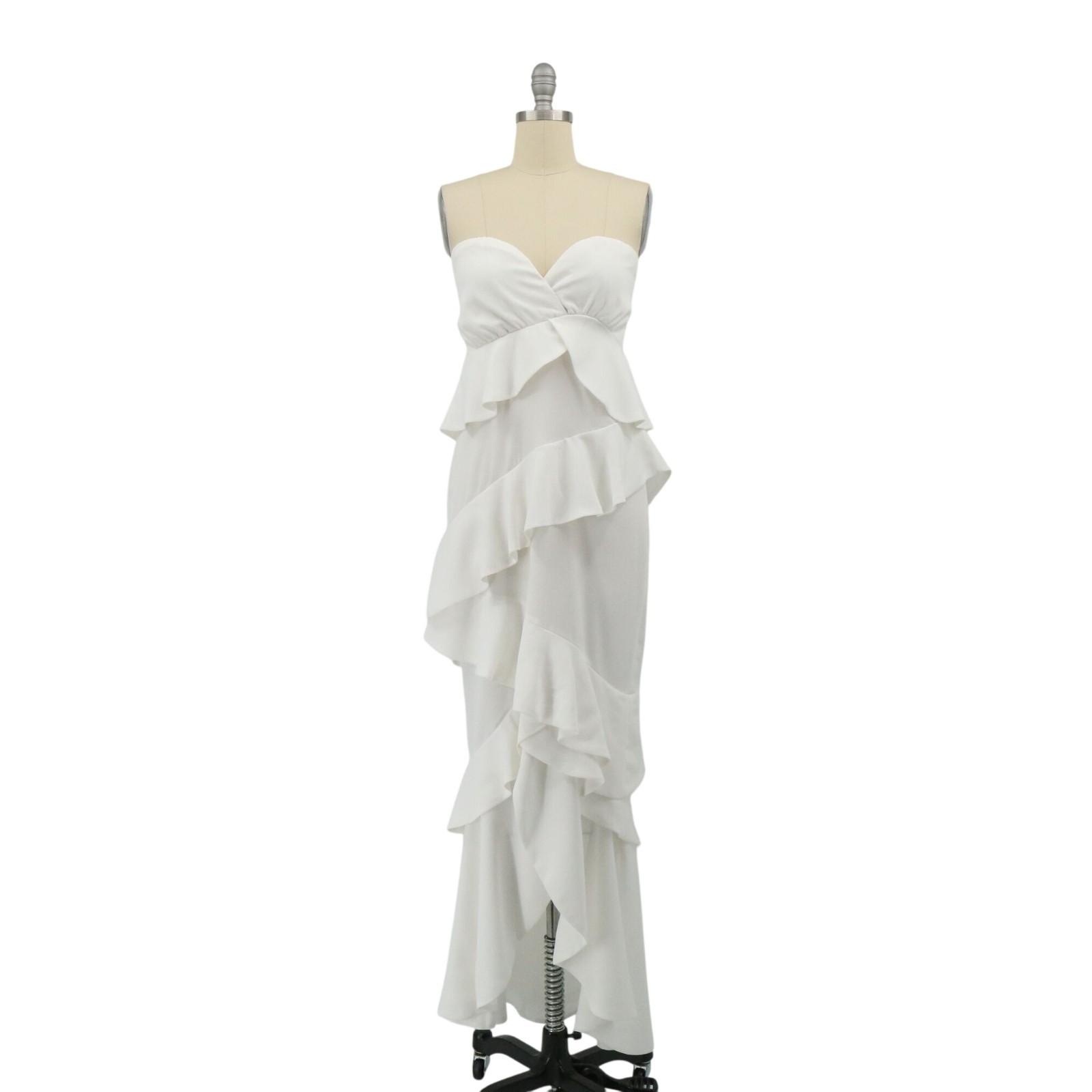 NWT Lovers and Friends This Is It Gown Strapless Tiered Ruffle Maxi Dress S