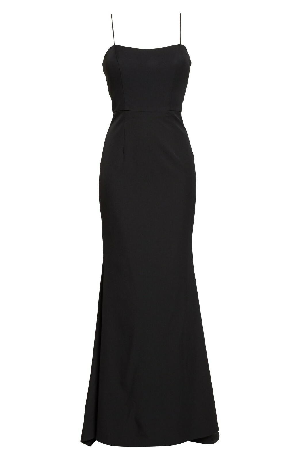 JARLO Black Square Neck Camisole Tank Mermaid High-Low Gown w/ Train 4 US = S
