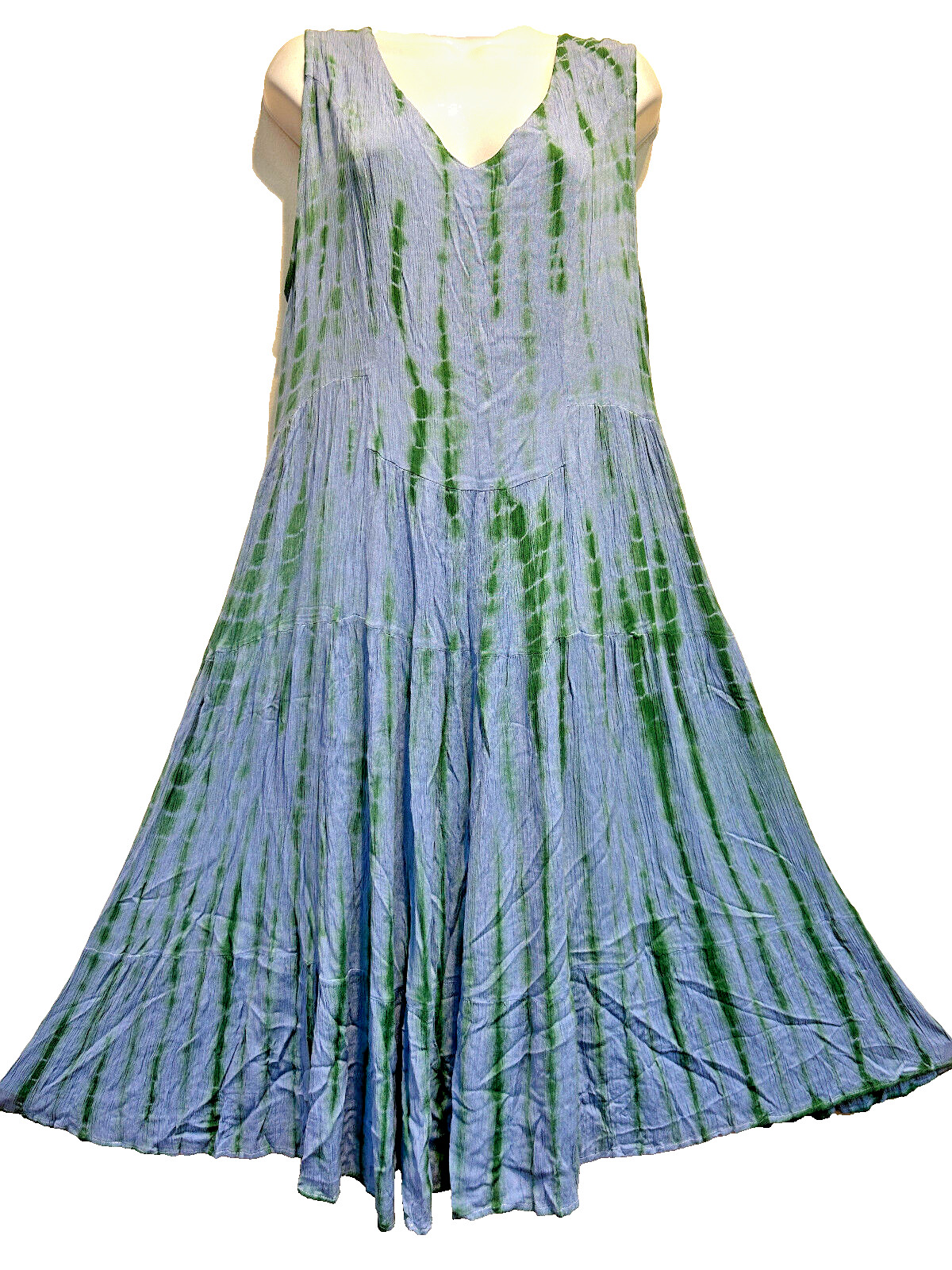 Nwt SACRED THREADS funky hippie tie dyed tiered rayon tank DRESS XL Free shippin
