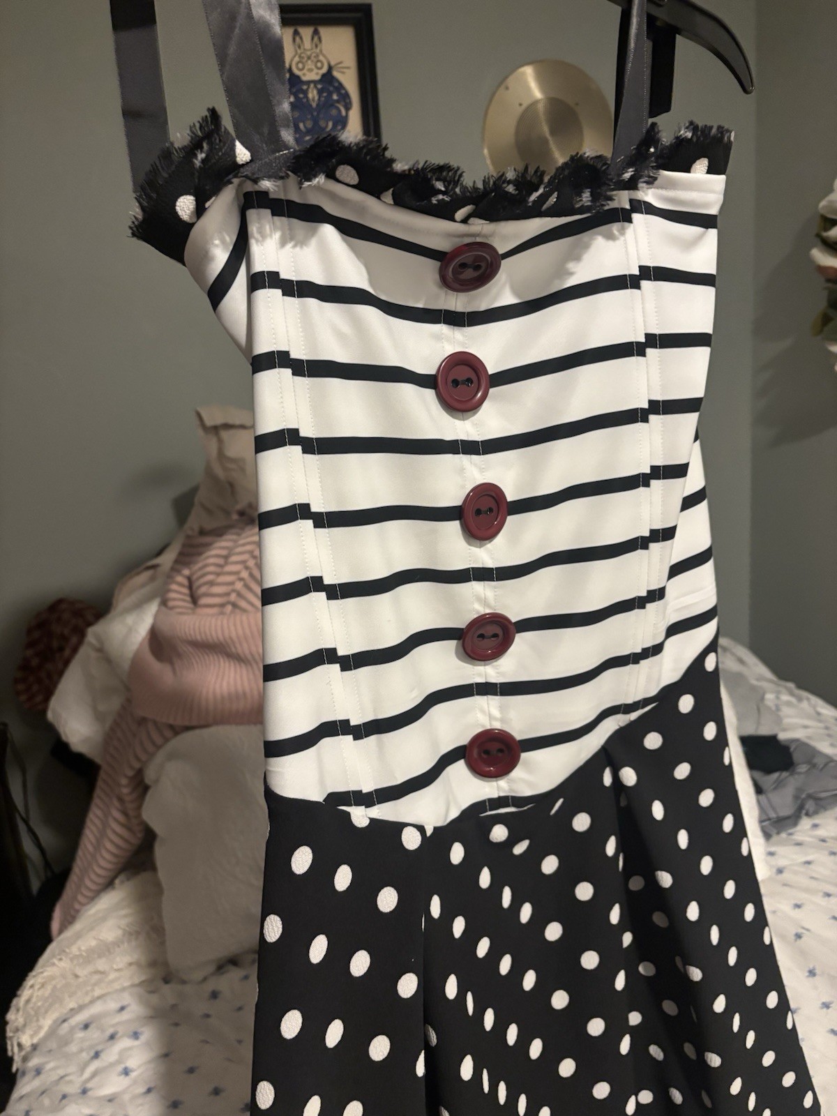 Eternally Curious Charlottes Web Polka Dot Corset Dress Women’s Size Medium M