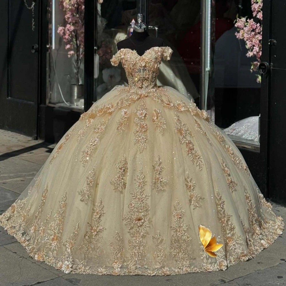 Tulle Quinceanera Dresses 15 Ans Layered Dress Lace Appliques Pleated Ball Gown