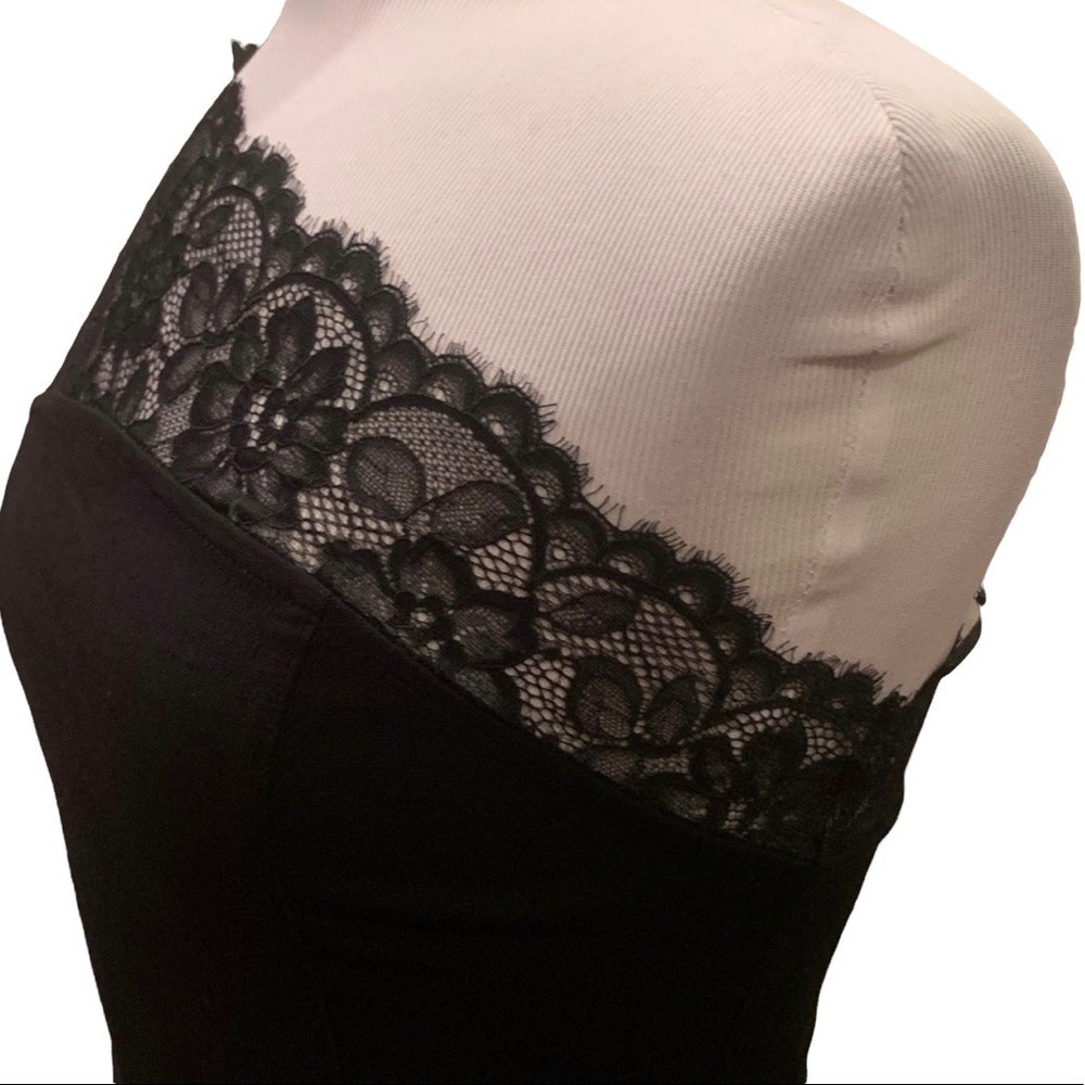 NWT Free People Premonitions Bodycon Dress Small Black LBD Mini Fitted Lace