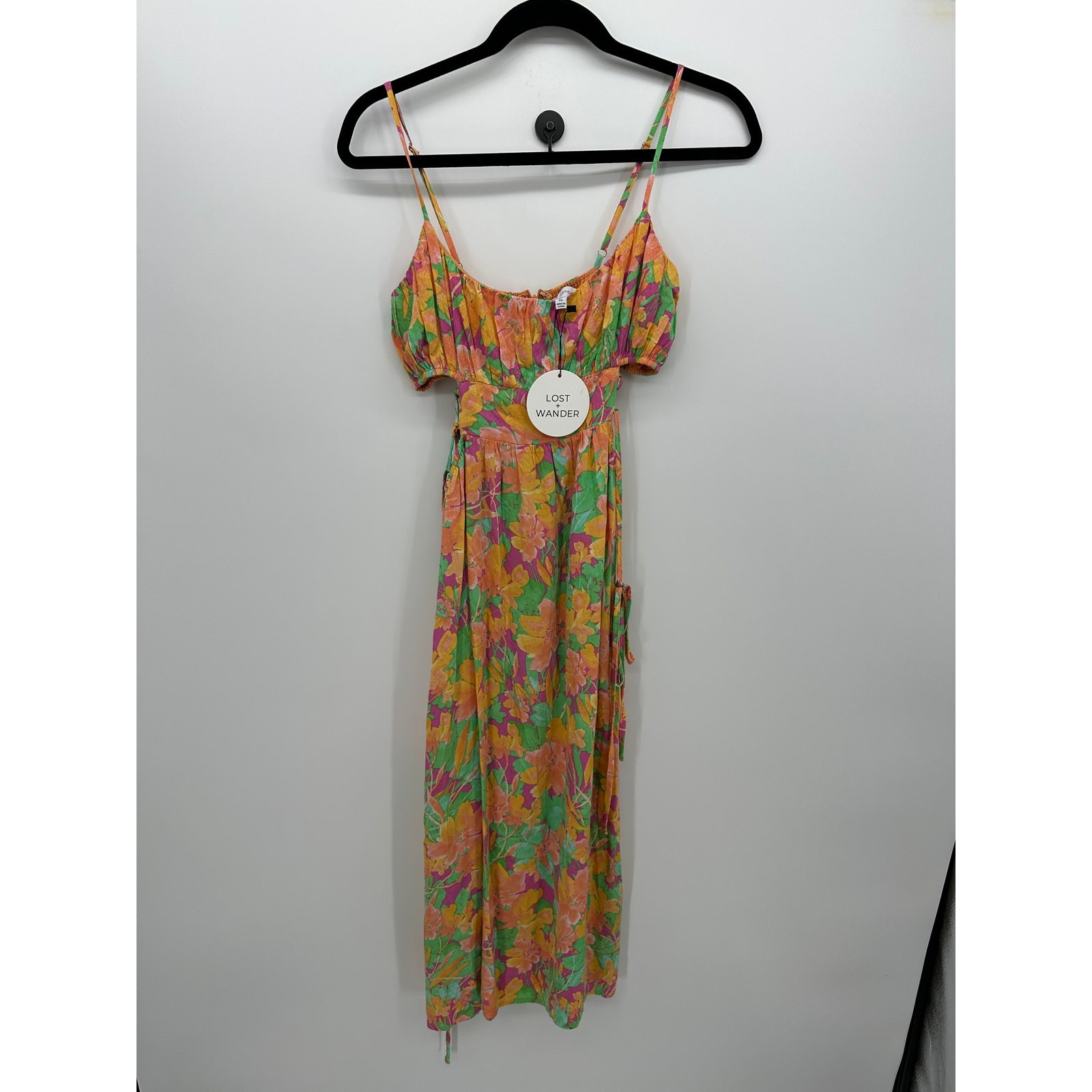 Lost + Wander Womens Floral Tropical Maxi Dress Sz XS Beach Vaca Cruise Resort