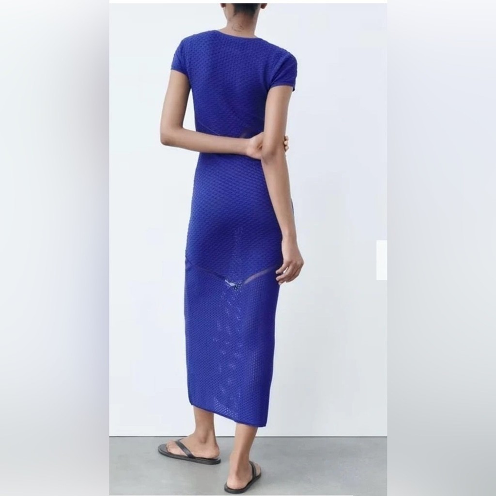 Zara Pointelle Knit Chain Dress – Size Medium