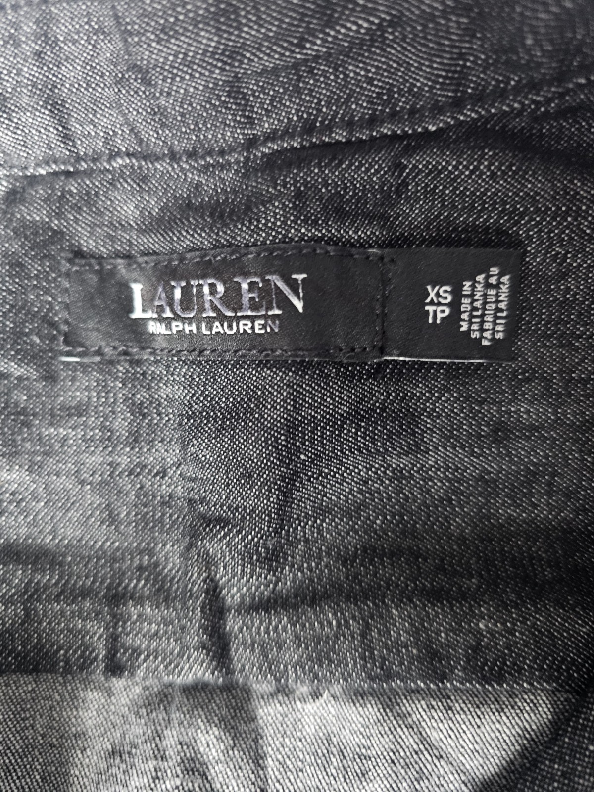 Lauren Ralph Lauren Linen Blend Shift Shirt Dress XS Blue Chambray Short Sleeve