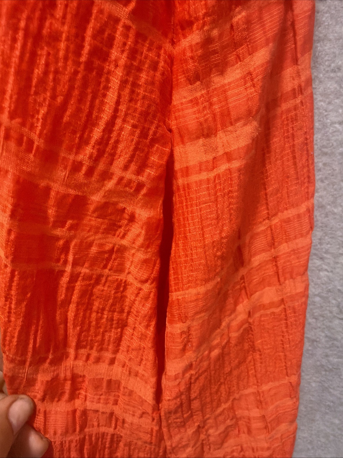Oliver Bonas Orange Button Front Textured Lined Shirt Dress W/pockets Size 8 EUC