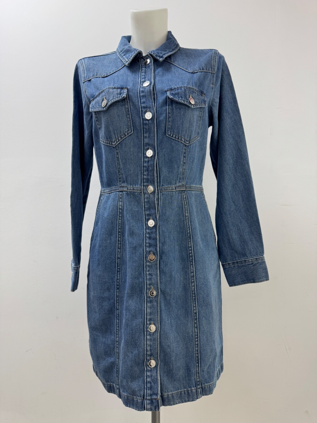 Ladies New Gap Denim Dress With Pockets In 3 colours Size XS S M L XL