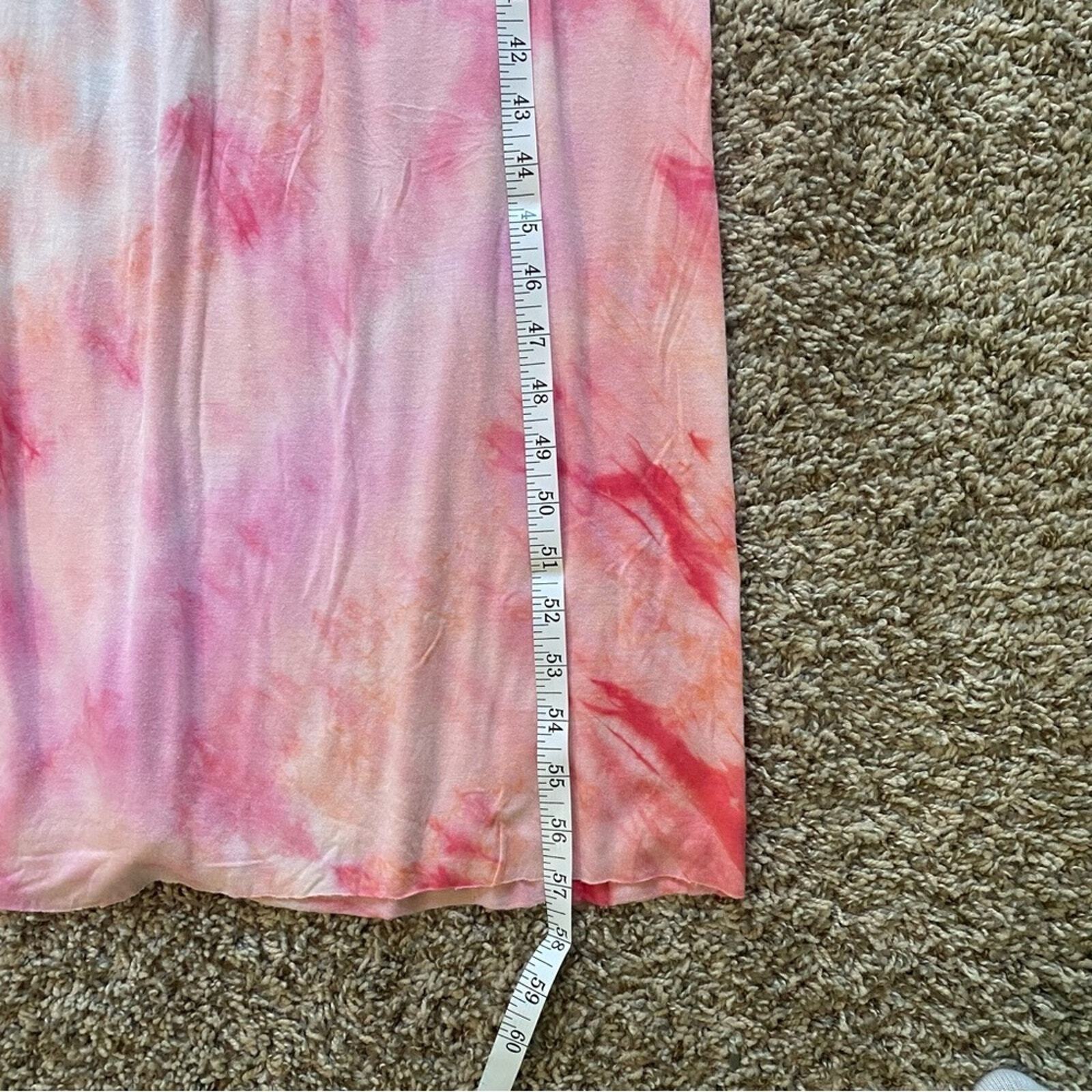 Love Tanjane Pink and Orange Tie-dye Maxi Dress Size Small Beach Resort Coastal