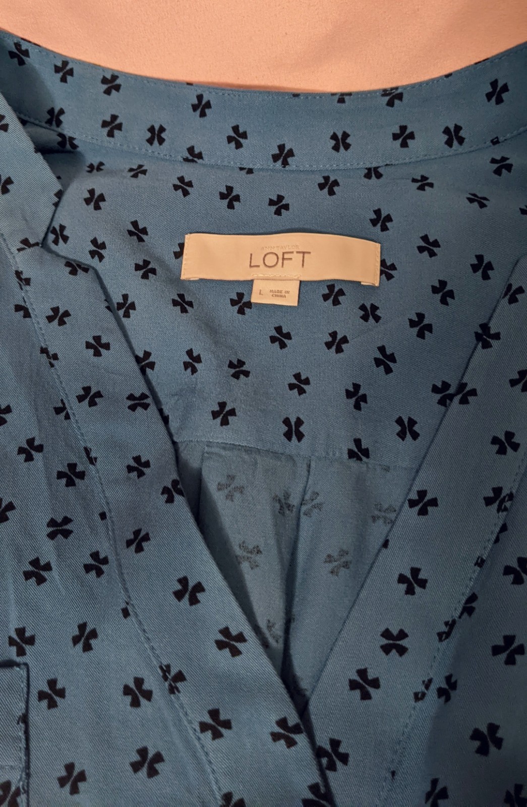 Loft Teal Blue Sleeveless Drawstring Floral Print Dress Size Large