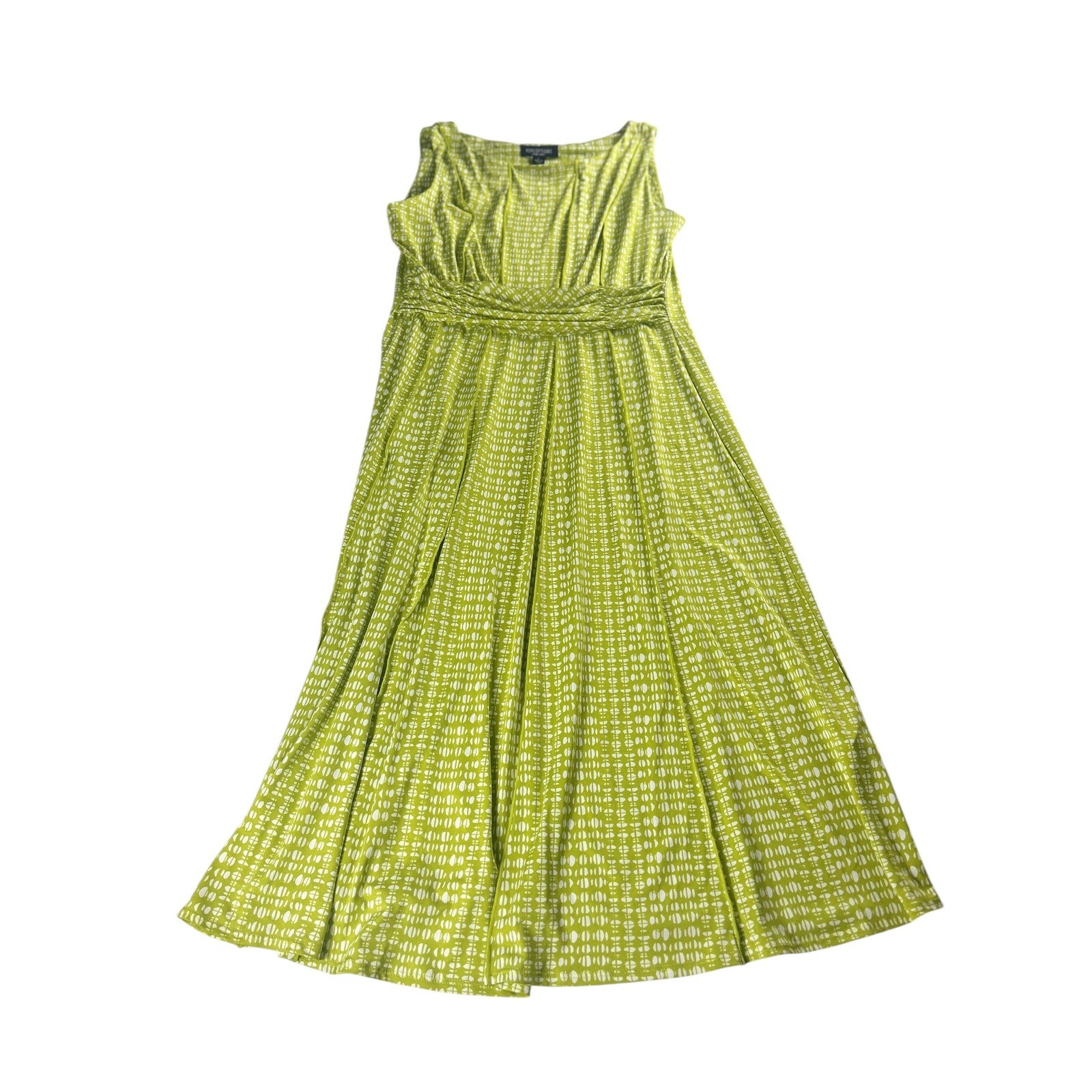 Perceptions New York Lime Geometric Sleeveless Maxi Dress Large P21344J NWT