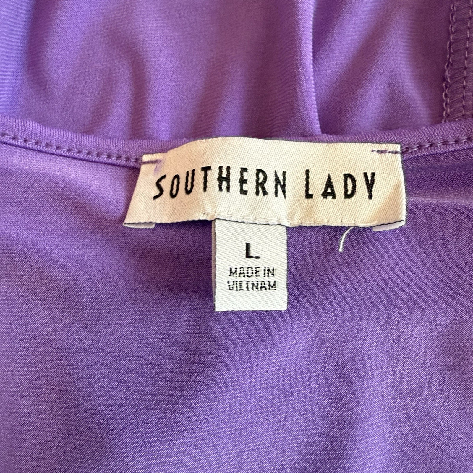 Southern Lady Purple Solid Knit Shift Midi Dress Scoop Neck Flutter Sleeve L