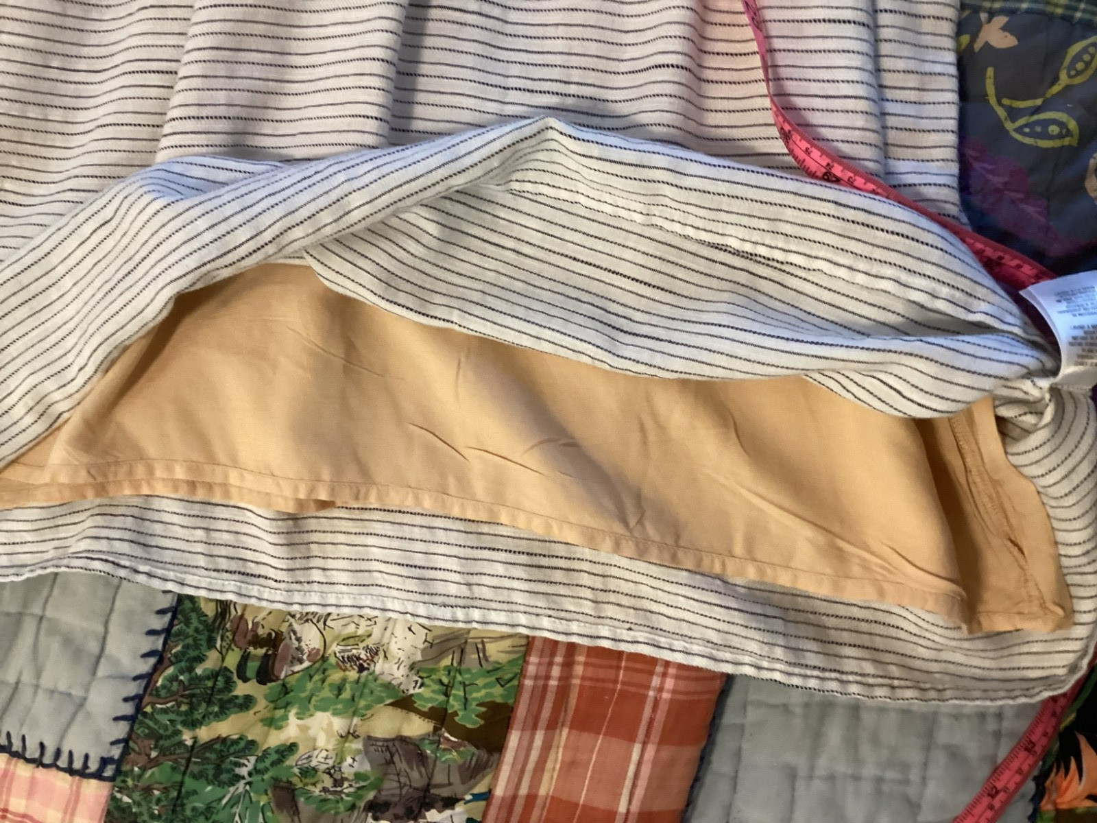 Splendid Size XL Dress Linen Like Sleeveless Pockets Natural – Striped NWT