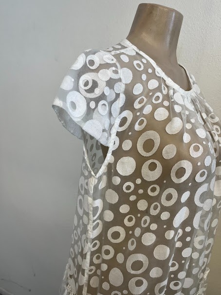 Gershon Bram Viscose Blend Sheer Short Sleeve Mini A-Line Relaxd fit size XL NWT
