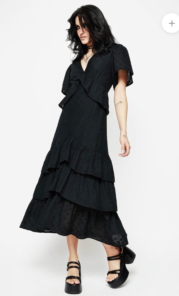 Disturbia Rowena Peplum Tiered Midi Dress size 16 NWT