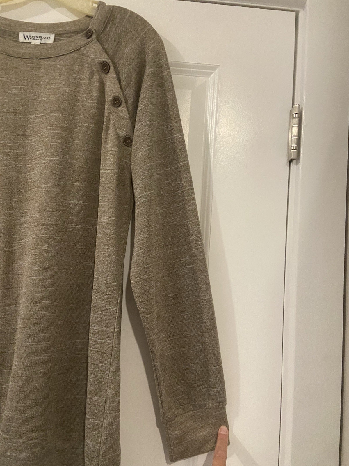 Wonderland by Orange Size L Tunic Sweater Dress Heather Tan