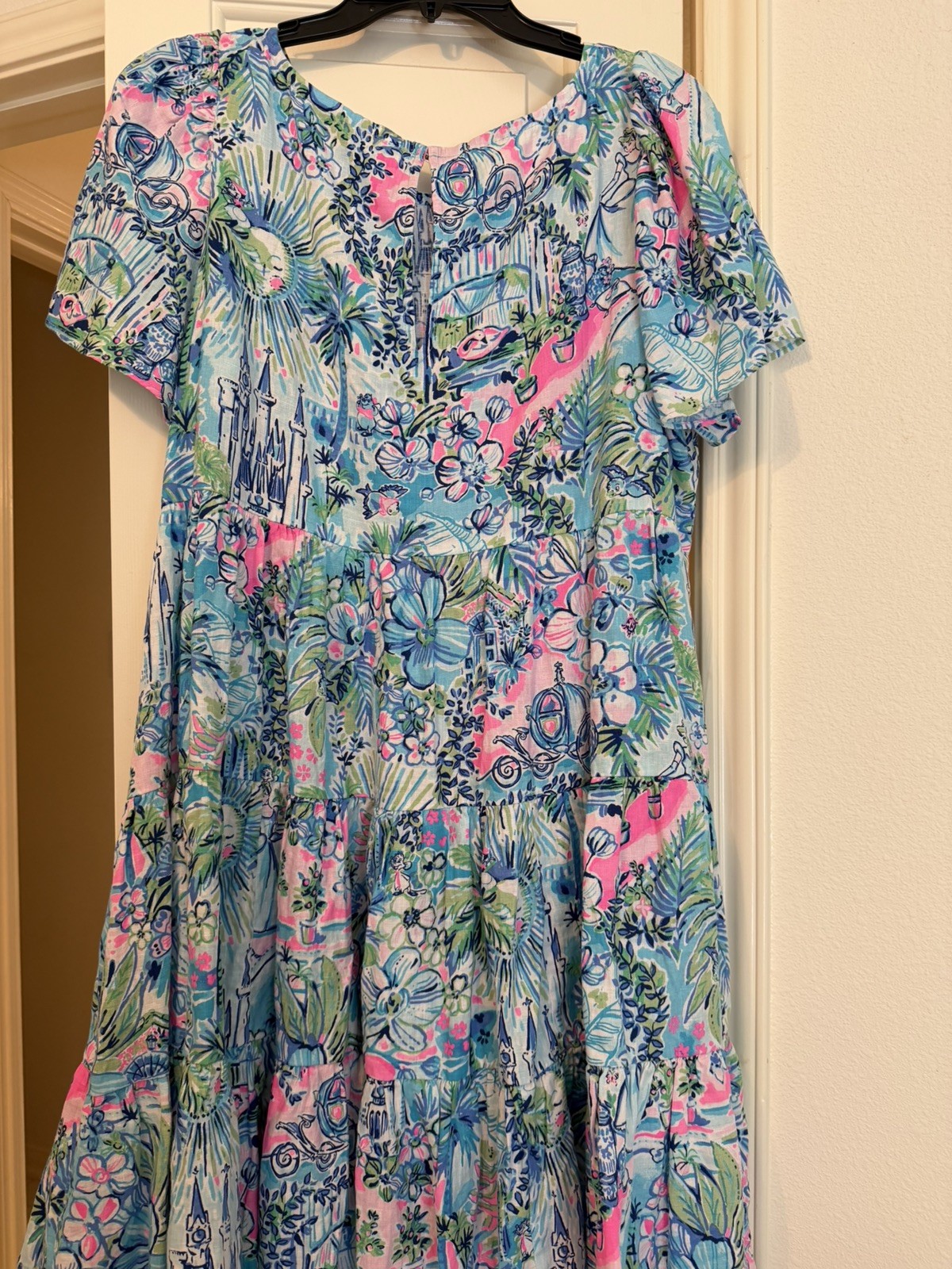 2025 Disney Parks Cinderella Dress LILLY PULITZER Small S Jocelyn Tiered Linen