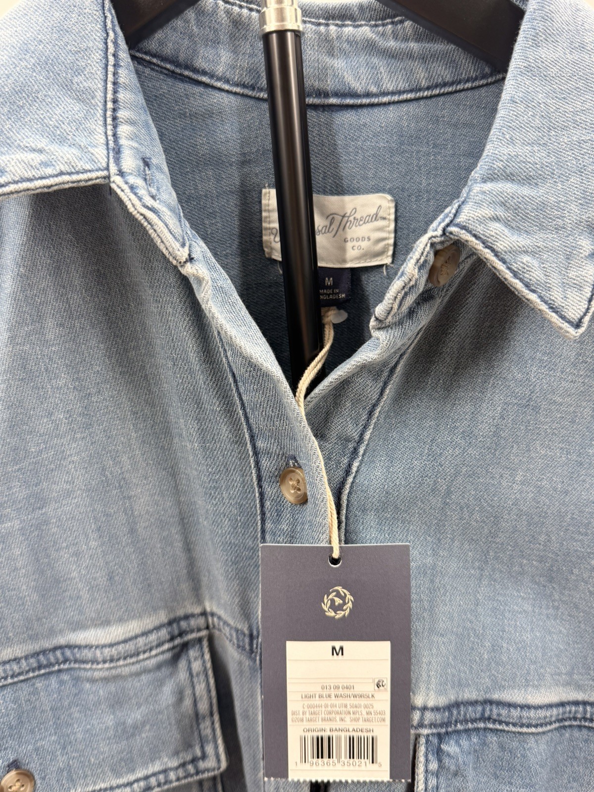 NWT Universal Thread Chambray Shirt Dress M Light Blue Wash Oversized Button
