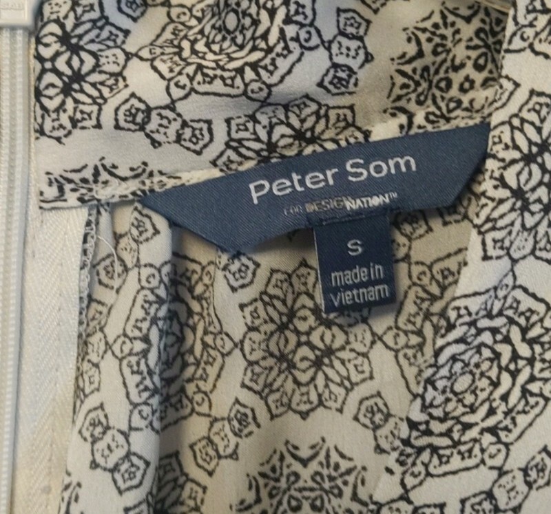 Peter Som for Design Nation Chakra Black Combo Print Dress – Small