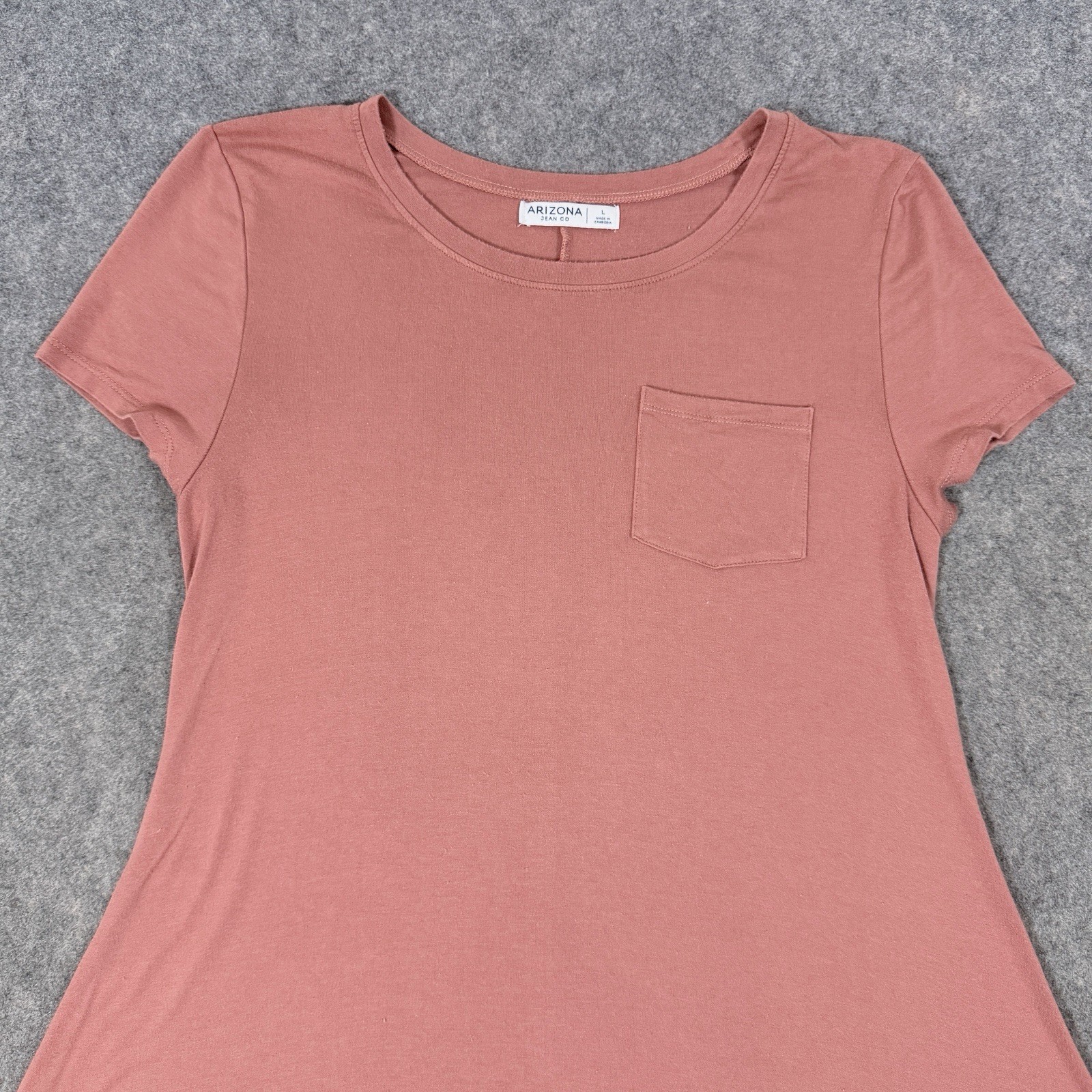Arizona Jean Co Short Sleeve Stretch Pullover Dress Fits Women’s Size Large Pink